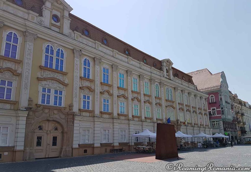 Facade of the Baroque Palace in Timisoara