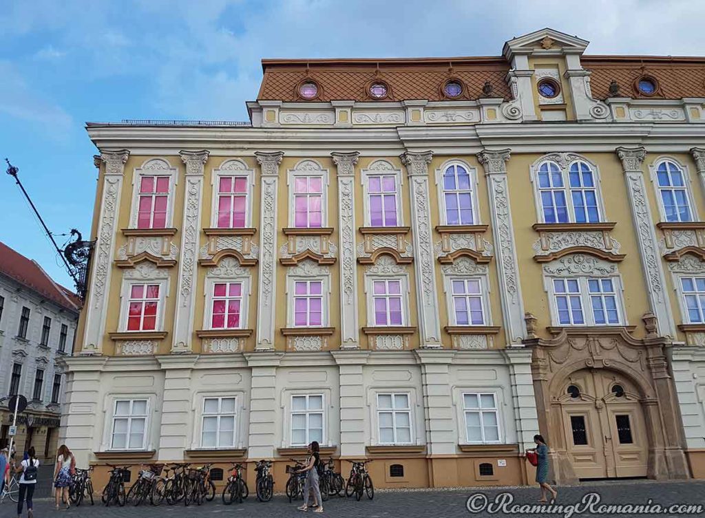 Left corner of the Baroque Palace in Timisoara