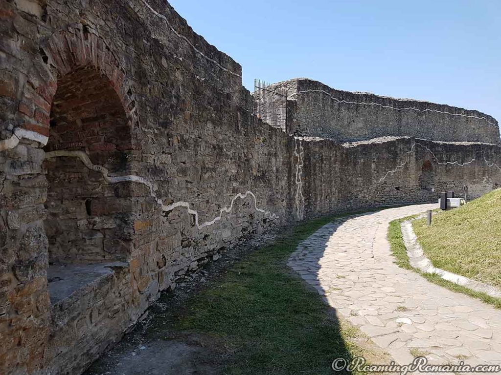 Fortress of Suceava Preserved Walls below the white Line - Rebuilt Above