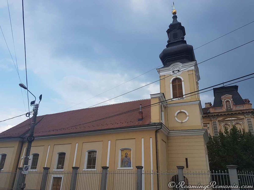 Left Side View of the Serbian St. George Church in Timisoara