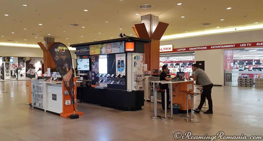 Orange Mobile Booth Inside a Mall in Romania