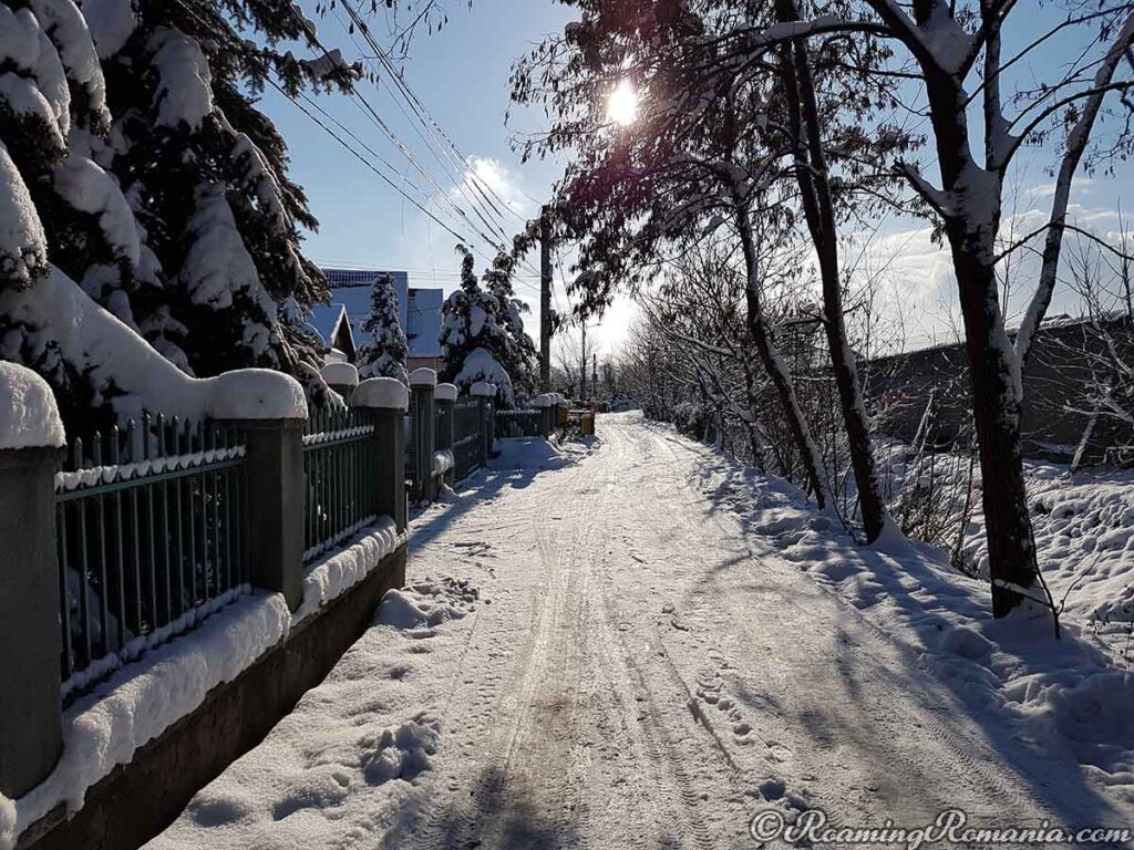 Snowy Roads in Romania Require Snow Tires